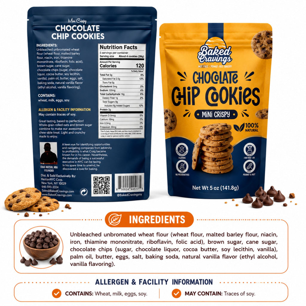 Chocolate Chip Mini Crisp Cookie Bag