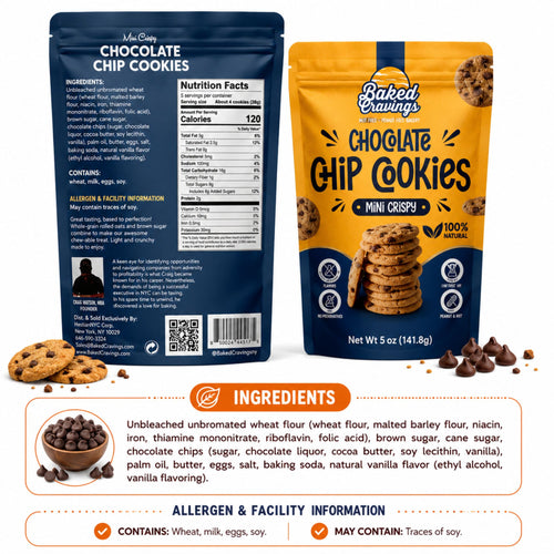Chocolate Chip Mini Crisp Cookie Bag