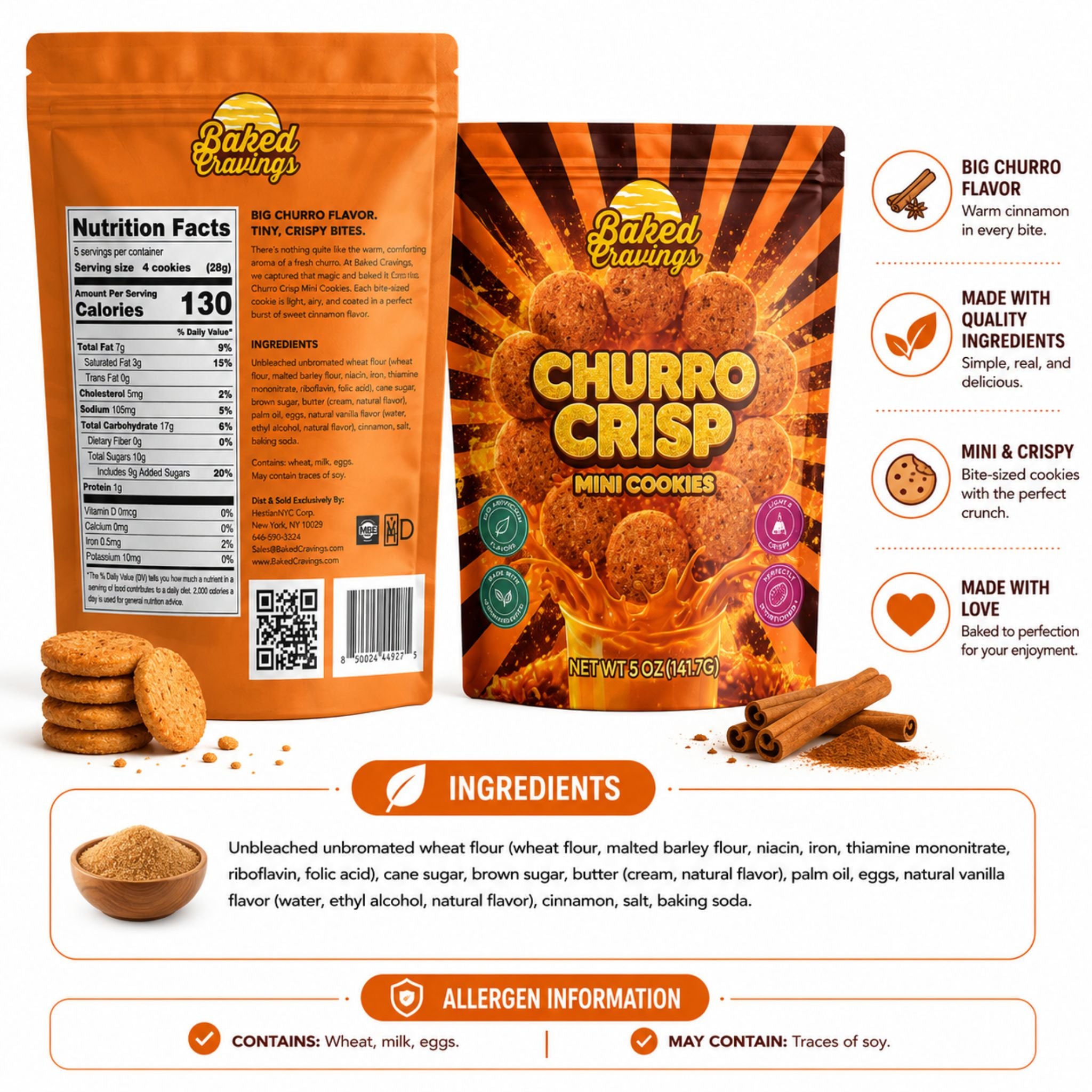 Churro Mini Crisp Cookie Bag